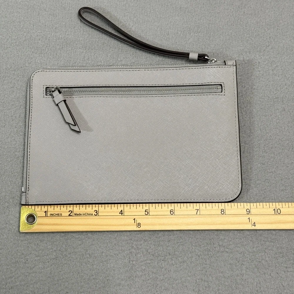 Kate Spade Wristlet Womens Large Gray Zip Clutch Bag Pouch